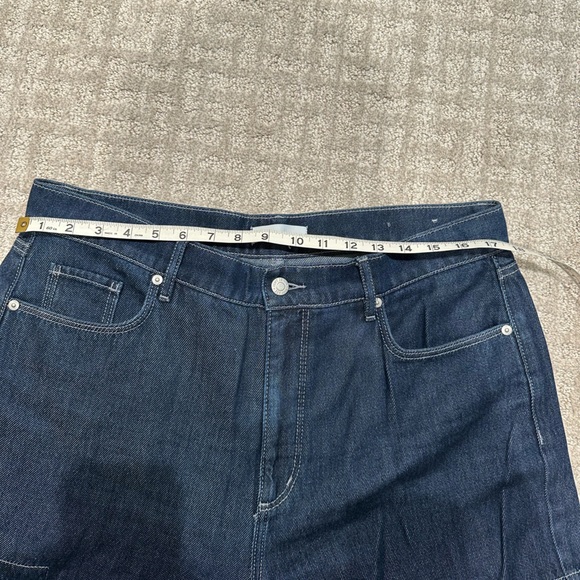 Loft Wide Leg Cargo Dark Wash Denim Jeans size 32 or 14 - Picture 9 of 9